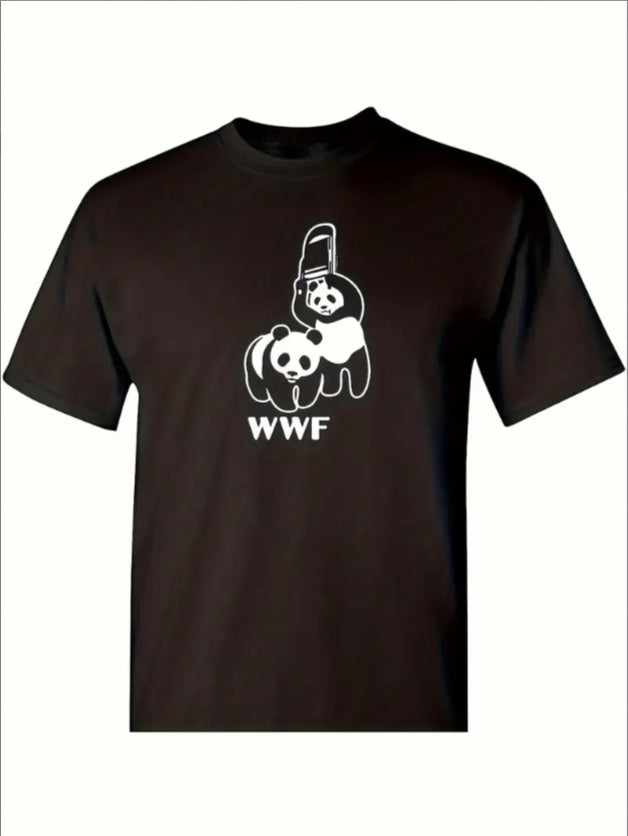 Men's WWF Funny Panda Wrestling T-shirt