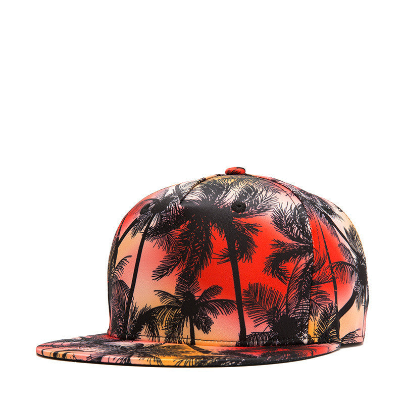 Hip Hop Flat Brim Baseball  HD Digital Printed Coconut View