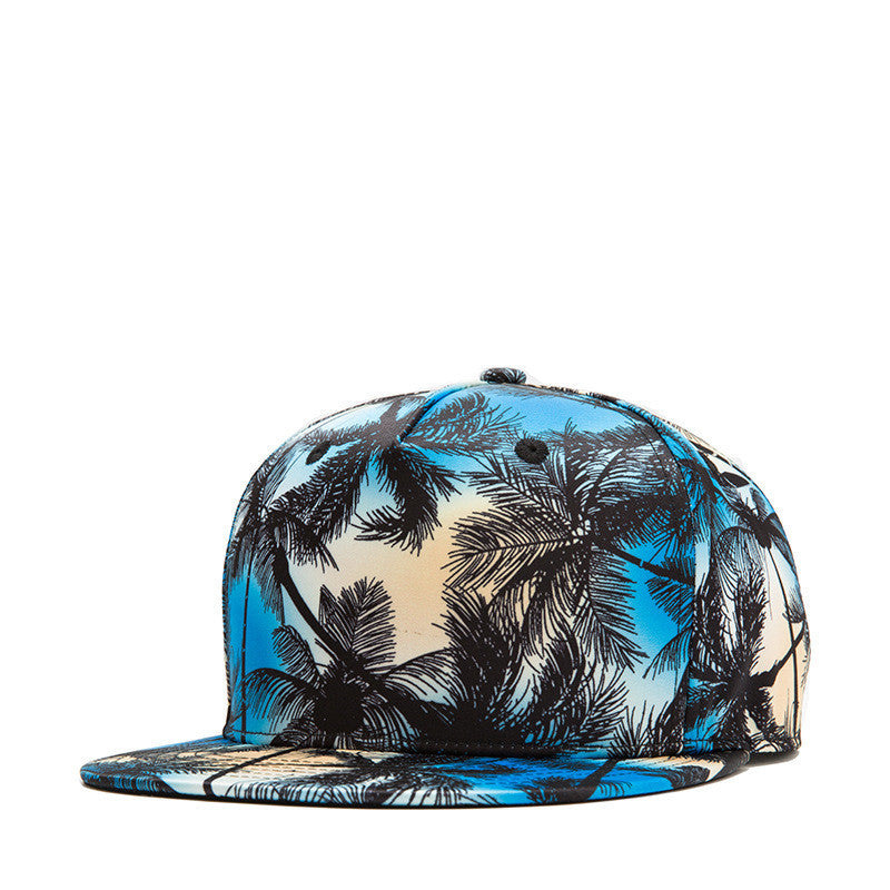 Hip Hop Flat Brim Baseball  HD Digital Printed Coconut View