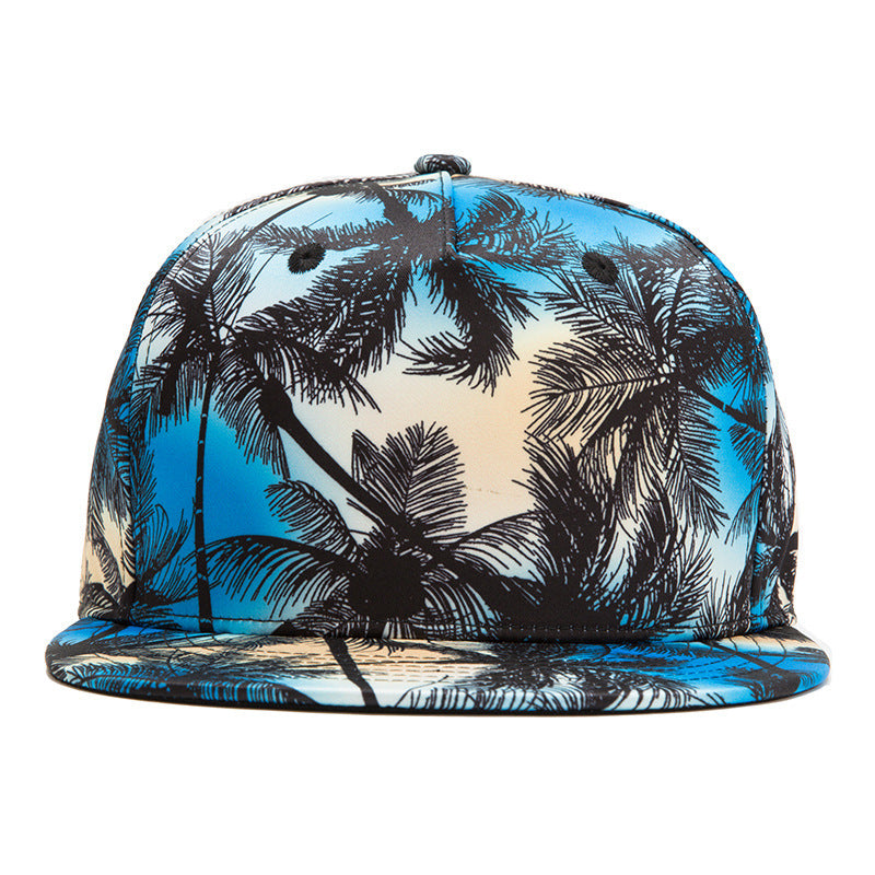 Hip Hop Flat Brim Baseball  HD Digital Printed Coconut View