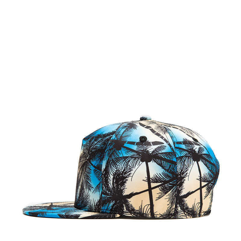 Hip Hop Flat Brim Baseball  HD Digital Printed Coconut View