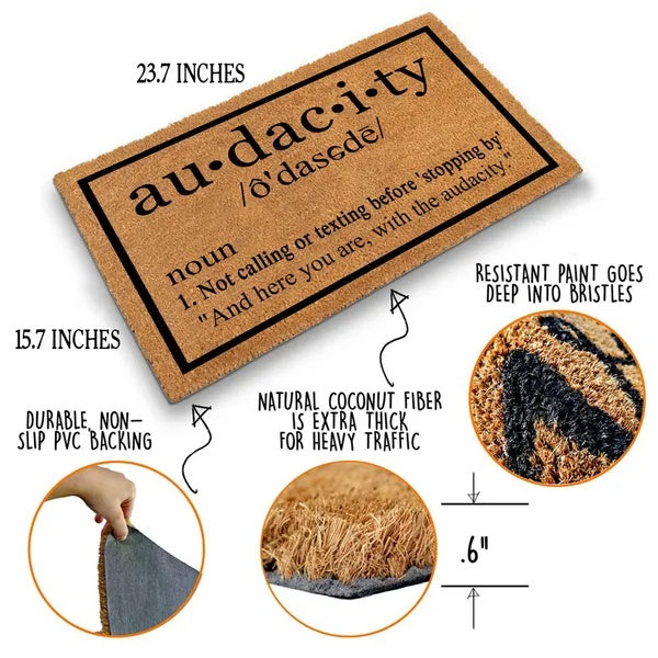 Audacity Doormat For Front Porch Entryway