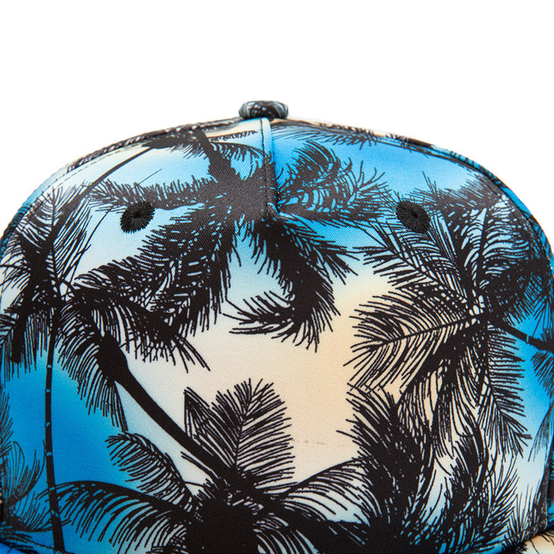 Hip Hop Flat Brim Baseball  HD Digital Printed Coconut View